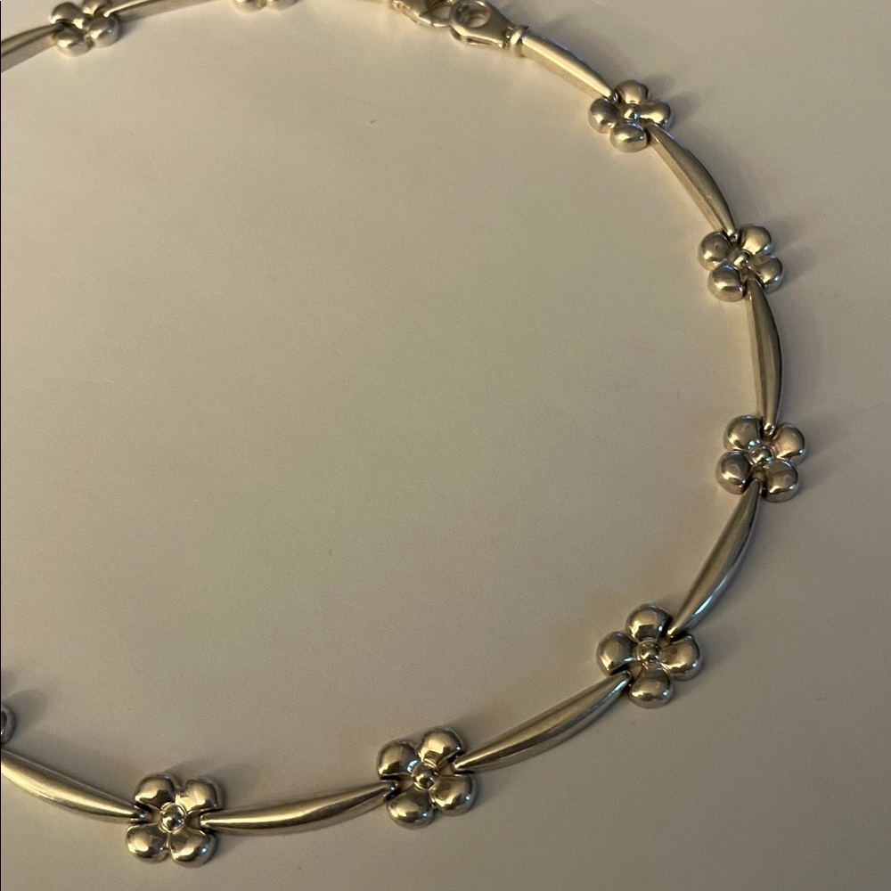 Sterling MILOR Floral Link Choker Necklace